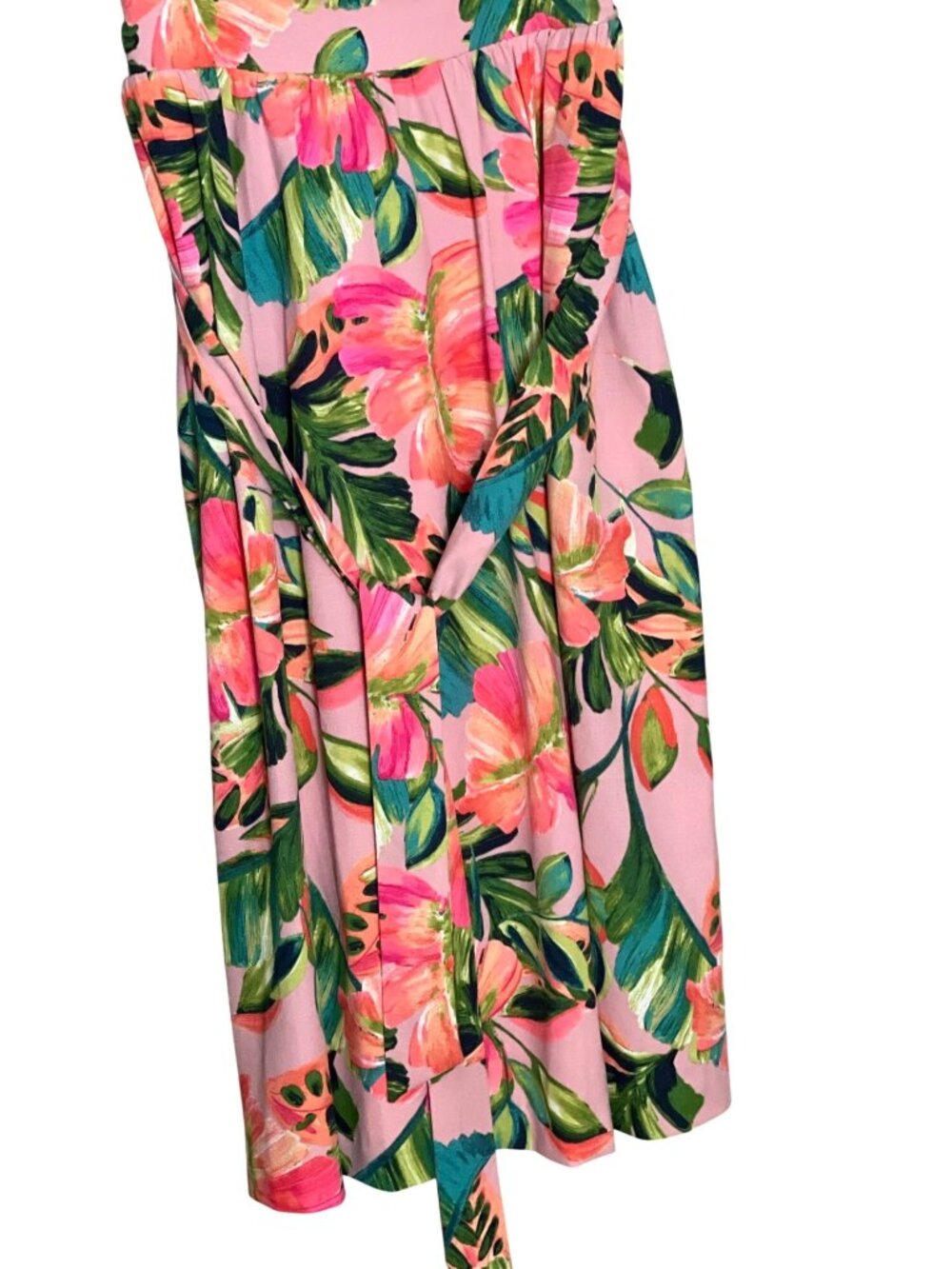 Kensie Floral Pleated Midi Dress Pink Green A-Line Size 4 NWT Summer Boho - Picture 5 of 16
